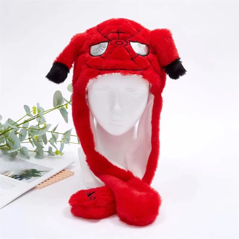 Lustiger Winterhut für Unisex mit beweglichen Ohren und Plüschmaterial 54