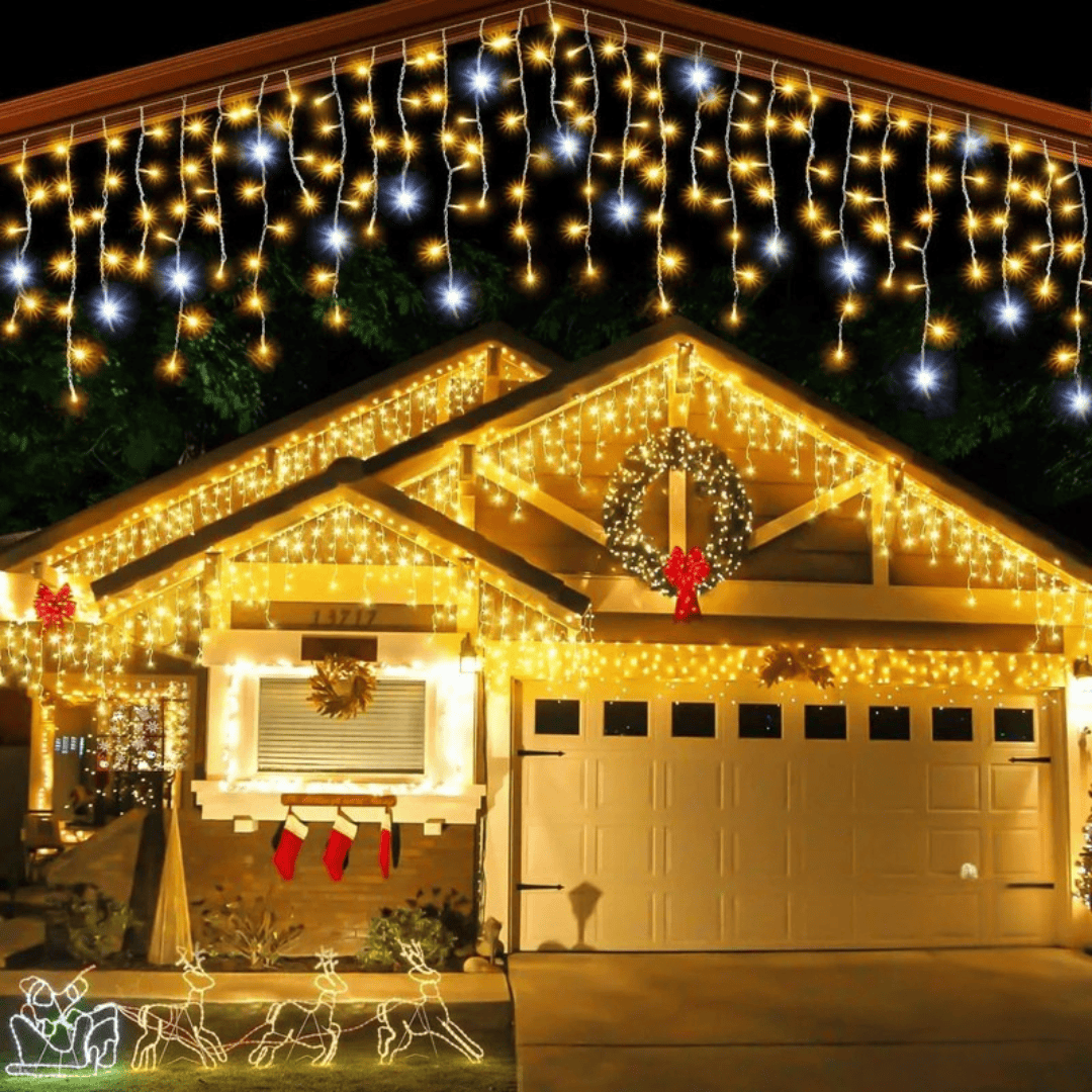 Pavoco Außenbeleuchtung 4M(B) X 0.6M(H) / Warmweiß Wetterfeste LED-Weihnachtslichter für Außenbereich festlich warmweiß langlebig