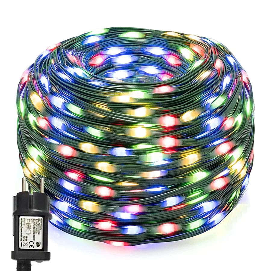 Pavoco Außenbeleuchtung Mehrfarbig / 10M 100 LED's Bunte LED Lichterkette für Unisex wetterfest flexibel für Garten Balkon Terrasse