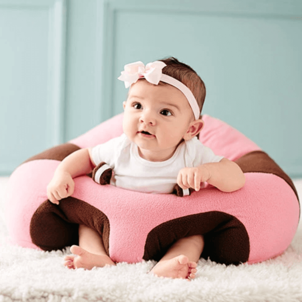 Pavoco Baby Möbel Rosa Weiches Babysofa für Kinder 3-12 Monate 360° Unterstützung ungiftig plüschig
