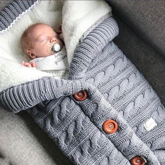 Pavoco Baby-Schlafsäcke Grau Kuscheliger Babyschlafsack für Neugeborene weich atmungsaktiv Winter geeignet