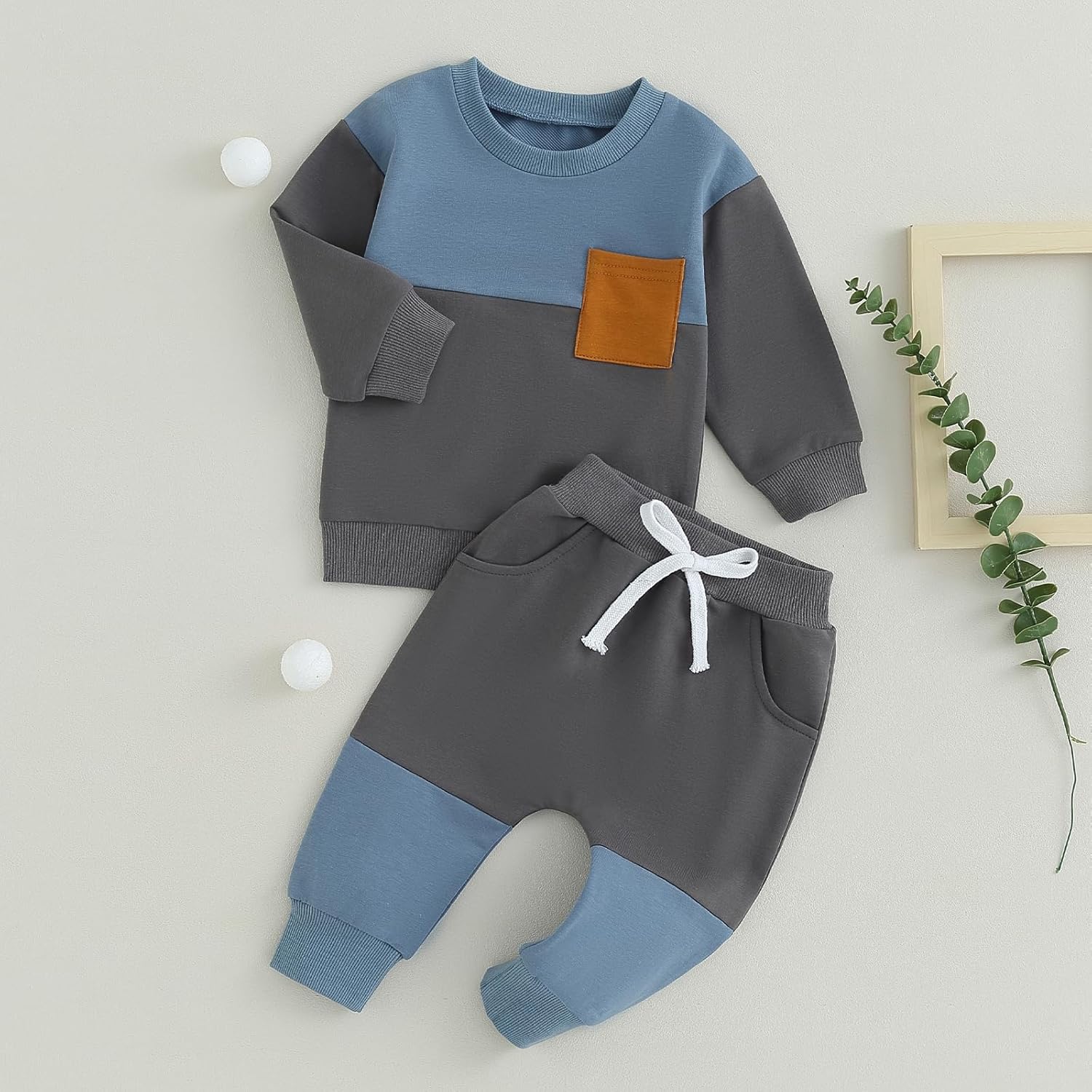 Pavoco Babykleidung B / 0-6 Monate Weiches Baby Jogger Set für Jungen Mädchen atmungsaktiv Herbst hochwertig Baumwolle