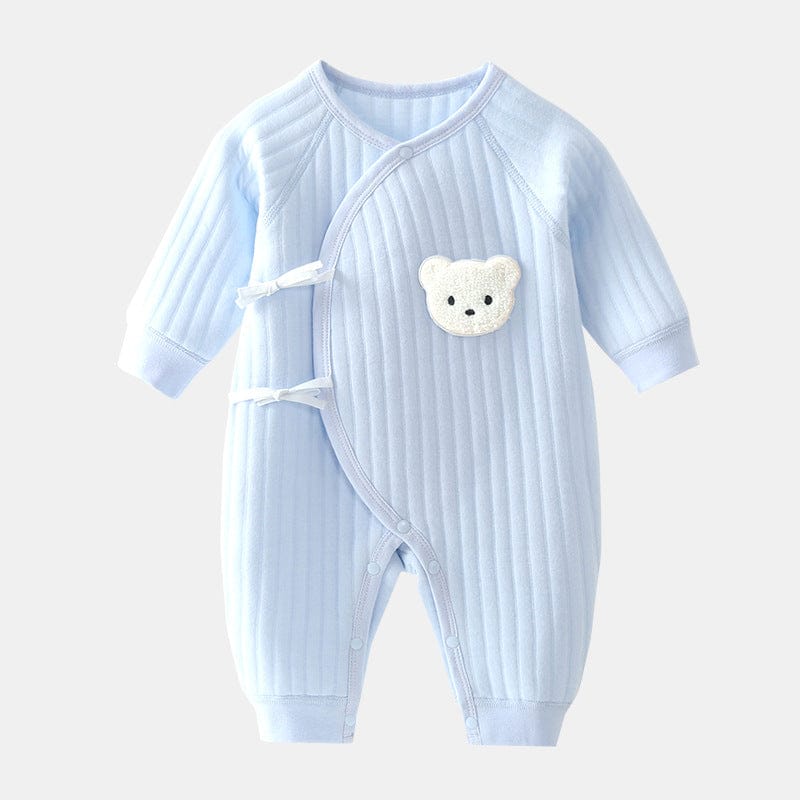 Pavoco Babykleidung Blau / 3M Weicher Babystrampler für Neugeborene mit Bärenmotiv Frühling Herbst