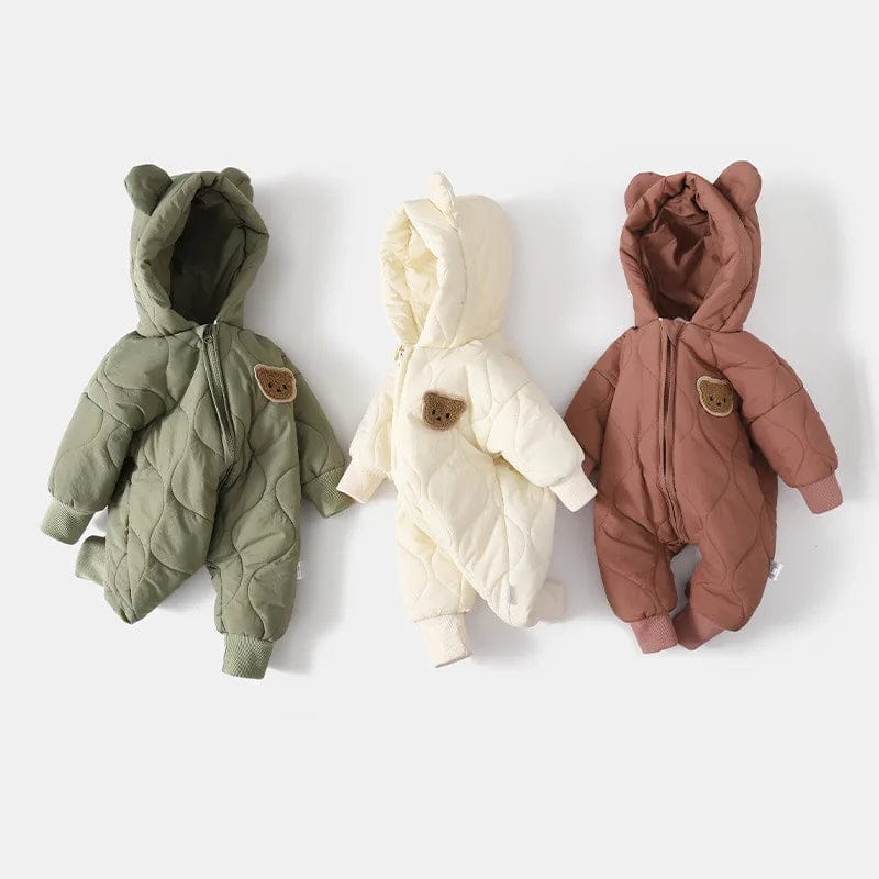 Pavoco Babykleidung Kuscheliger Babyoverall für Unisex dick gefüttert Winter mit Bärenmotiv