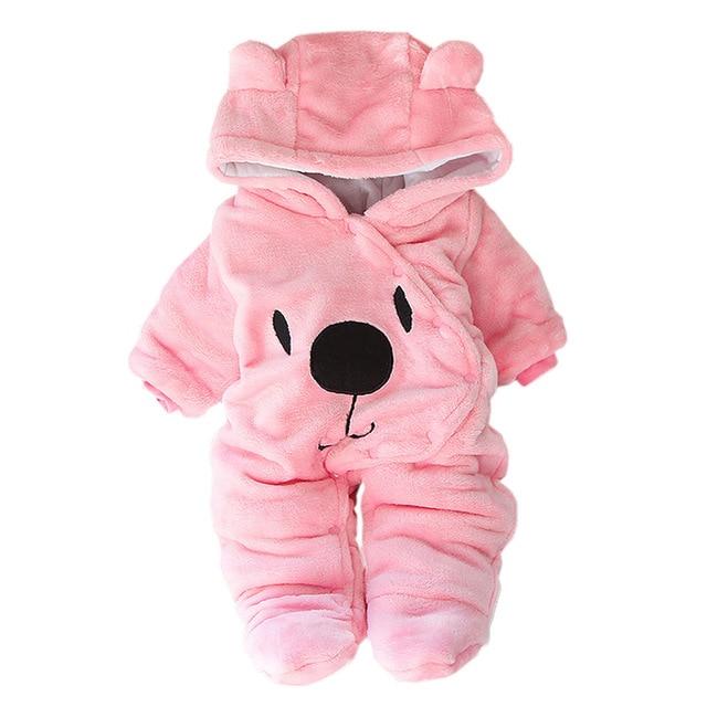 Pavoco Babykleidung Rosa / 0-3M Kuscheliger Strampler für Neugeborene warm mit Fuß Winter Plüsch Baumwolle