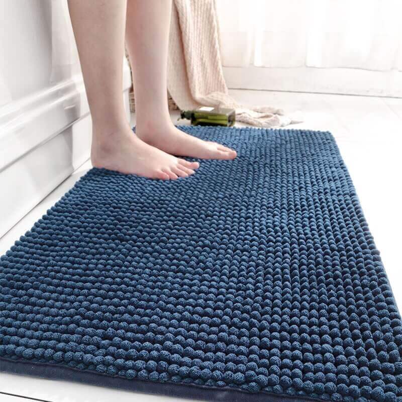 Pavoco Badematten Marineblau / 50X80cm Luxuriöse Badematte für Zuhause weich rutschfest Chenille
