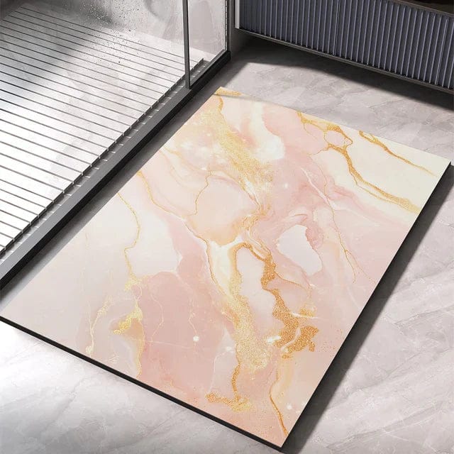 Pavoco Badezimmerteppiche & -matten Rosa / Klein Luxuriöser Badeteppich für Badzimmer rutschfest saugfähig schnell trocknend