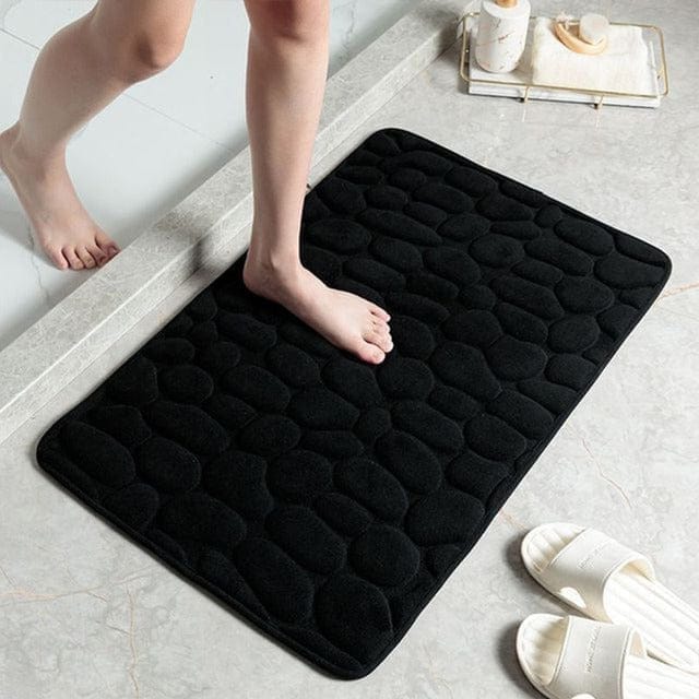 Pavoco Badezimmerteppiche & -matten Schwarz / 40×60cm Rutschfeste Duschmatte für Unisex langlebig leicht zu reinigen modernes Design