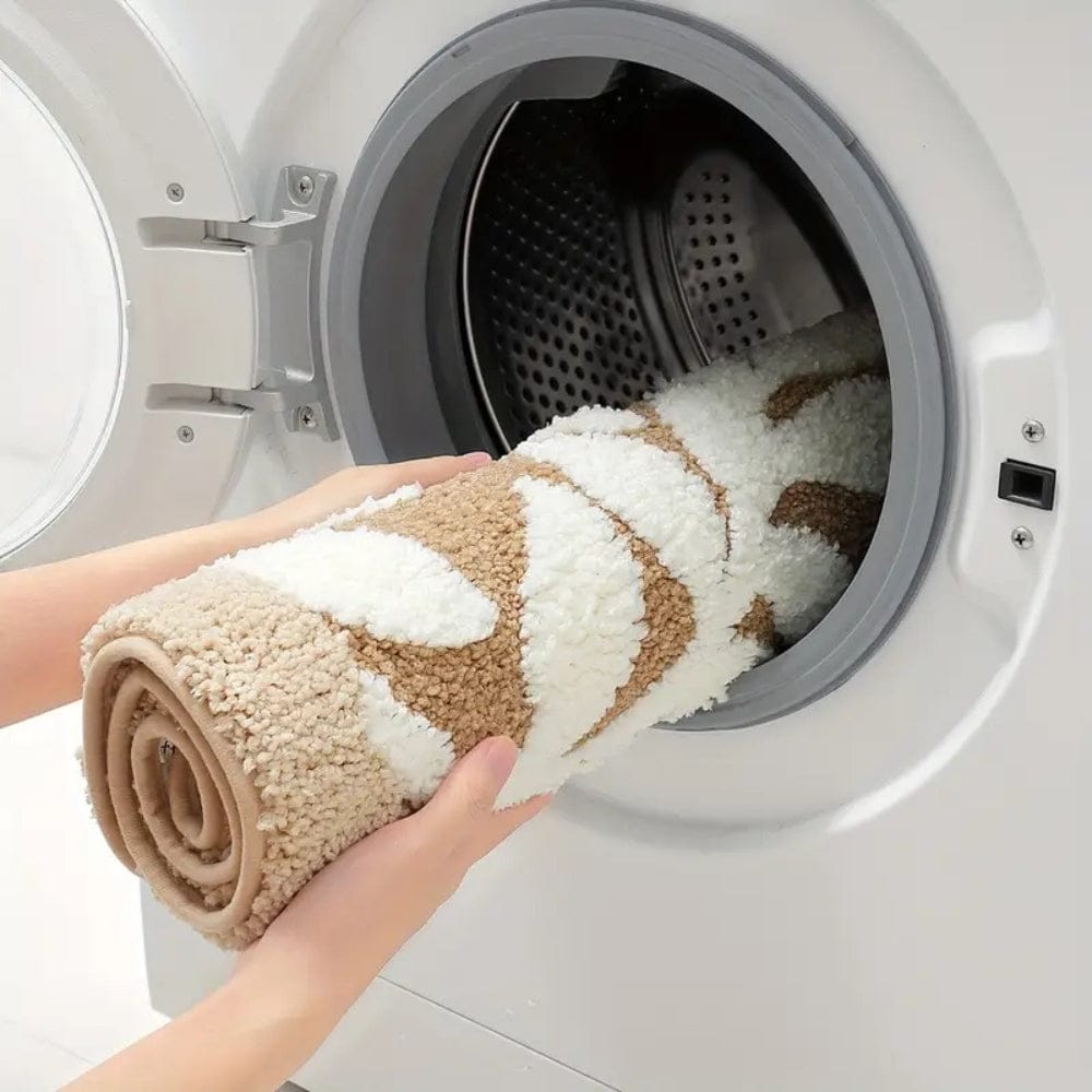 Pavoco Badezimmerteppiche & -matten Weiche Badematte für Badezimmer rutschfest Mikrofaser Blattmuster maschinenwaschbar