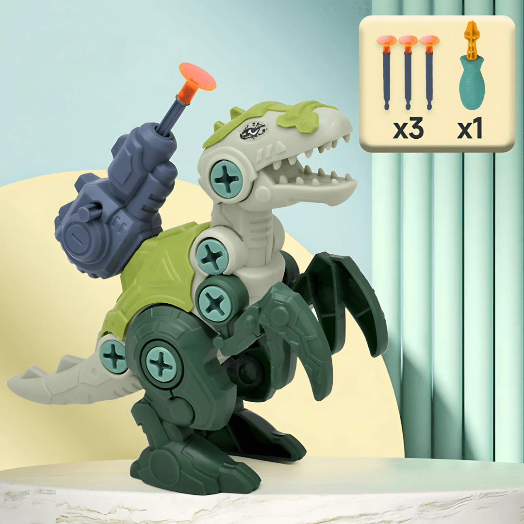 Pavoco Bauspielzeug Dunkelgrün Kreatives Dinosaurier Bauspielzeug für Kinder bunt interaktiv lehrreich Kunststoff