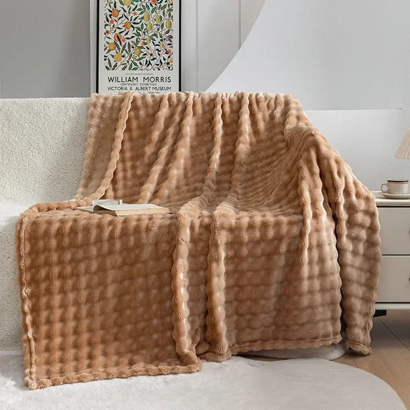 Pavoco Bettwäsche Beige / 70x100cm Weiche Fleece Decke für Unisex warm atmungsaktiv modern 150x200 cm