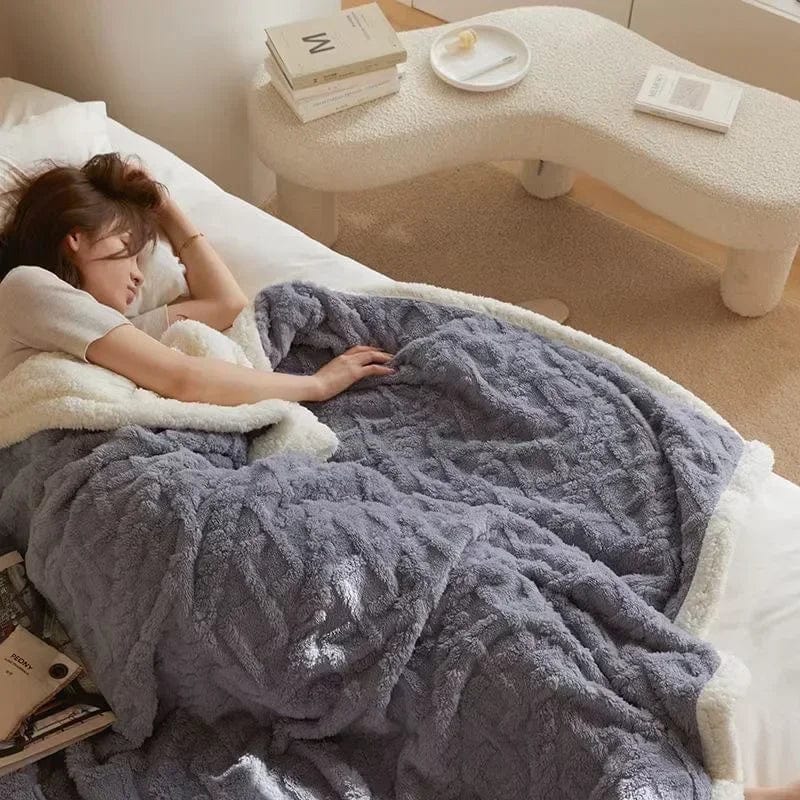 Pavoco Bettwäsche Blau / 70x100cm Kuschelweiche Wolldecke für Unisex aus Lambswool Fleece warm atmungsaktiv Winter