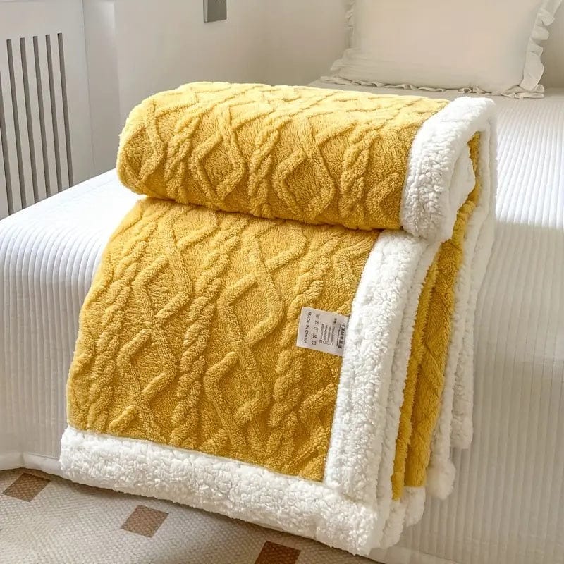Pavoco Bettwäsche Gelb / 100x150 cm Weiche Fleecedecke für Unisex warm vielseitig pflegeleicht kuschelig