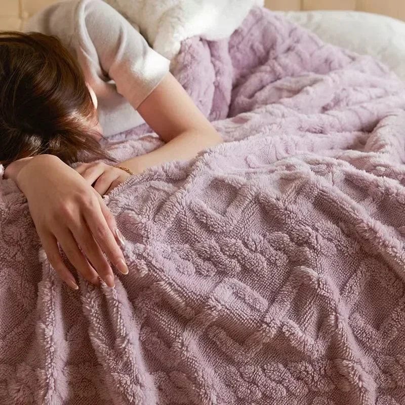 Pavoco Bettwäsche Kuschelweiche Wolldecke für Unisex aus Lambswool Fleece warm atmungsaktiv Winter