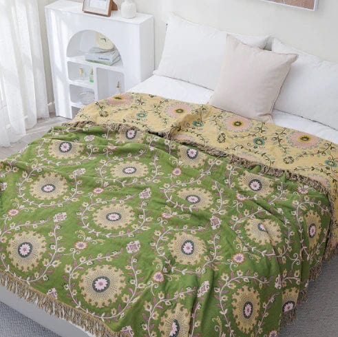 Pavoco Bettwäsche Luxuriöse Wolldecke für Unisex 100% Baumwolle Reversibel atmungsaktiv elegant