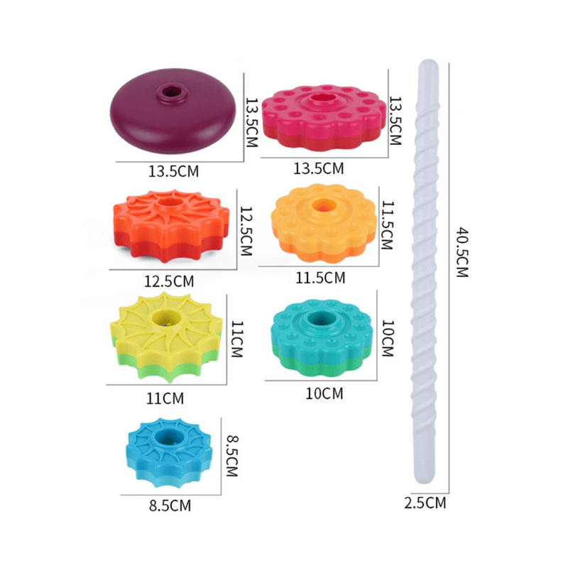 Pavoco Bildungsspielzeug Default Bunter Stapelturm aus Holz für Kinder lehrreich interaktiv 1-3 Jahre