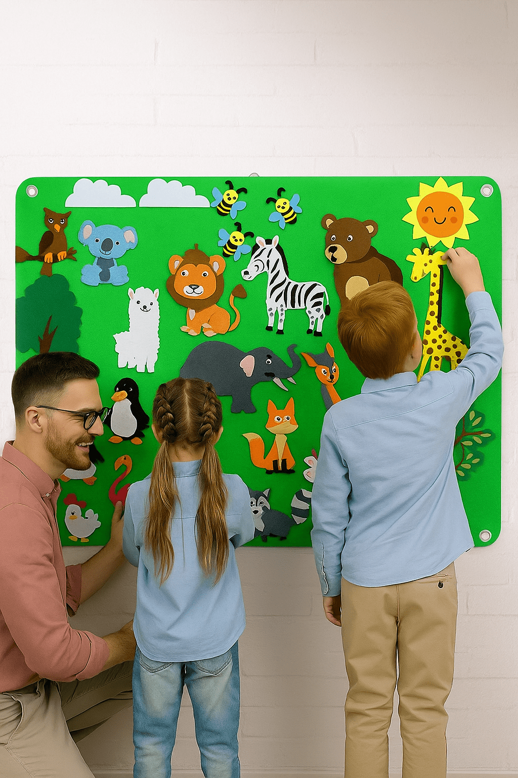 Pavoco Bildungsspielzeug Hof | interaktive Filzmatte für Kinder kreativ