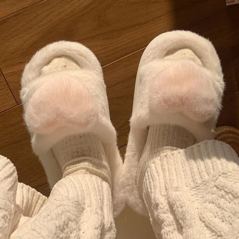 Pavoco Damen Hausschuhe Flauschige Hausschuhe für Damen warm bequem Winter Herzdesign