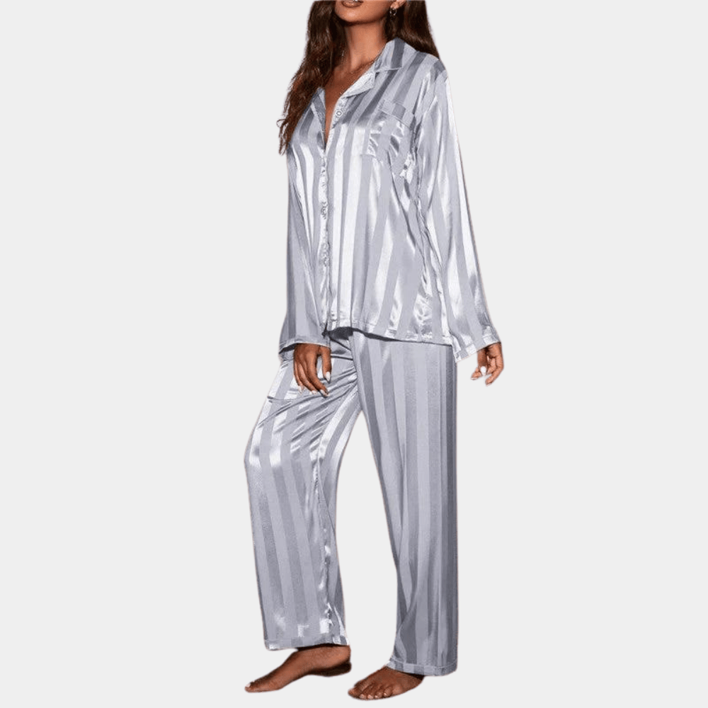 Pavoco Damen Schlafanzüge Blau / M Luxuriöses Pyjama-Set für Damen atmungsaktiv bequem Sommer