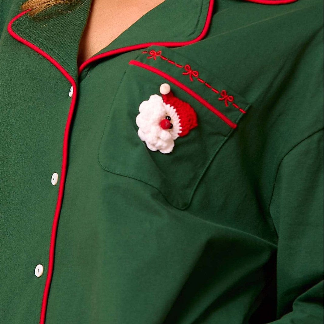 Pavoco Damen Schlafanzüge Elegantes Damen Pyjama lang atmungsaktiv bequem für Weihnachten