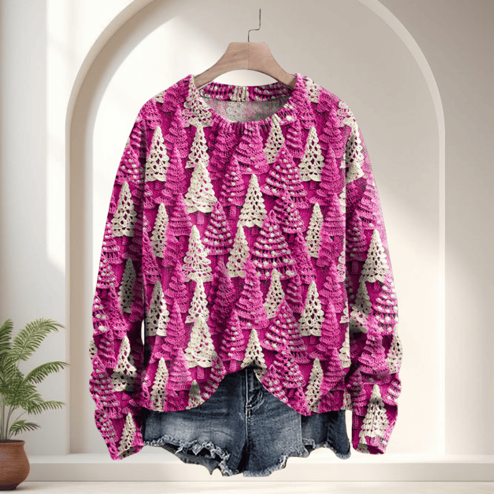 Pavoco Damenpullover Festlicher Strickpullover für Damen langärmelig weich Weihnachten