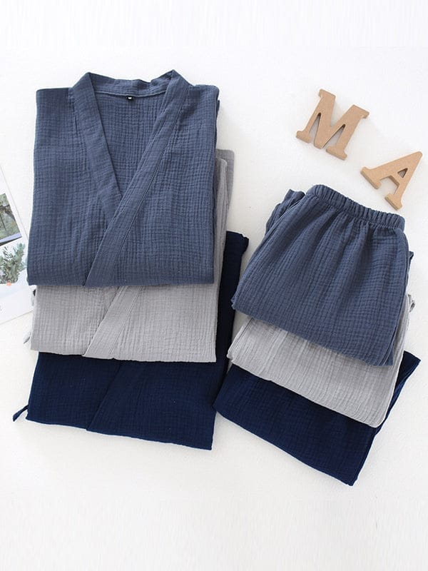 Pavoco Damenpyjamas Lässiges Pyjama Set für Damen warm Wickeldesign Winter bequem