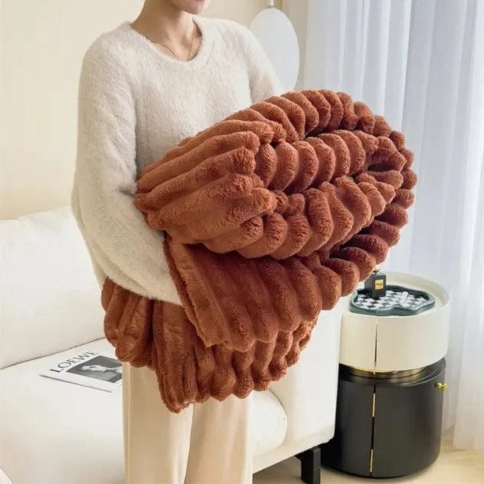 Pavoco Decken & Überwürfe 150x200cm / Terrakotta Himmlische Kuscheldecke für Unisex ganzjährig atmungsaktiv Fleece vielseitig