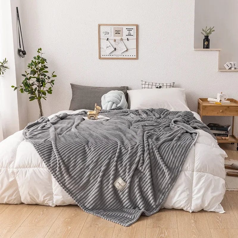 Pavoco Decken & Überwürfe 70x100cm / Grau Dicke Flanell-Decke für Unisex warm und gemütlich Herbst