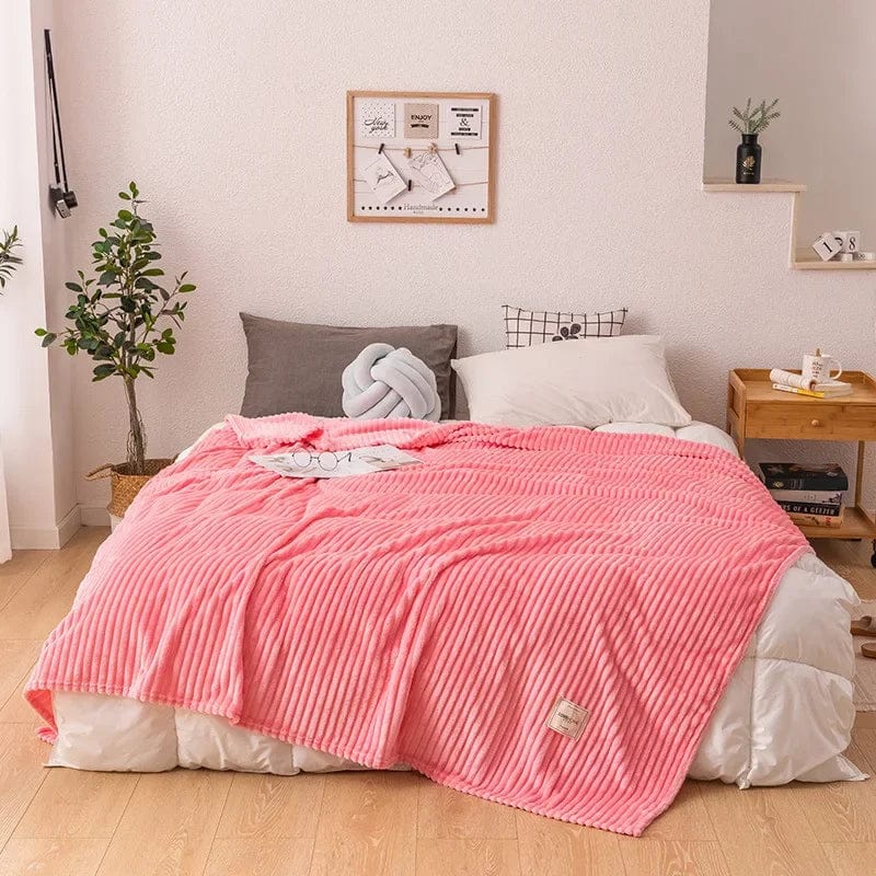 Pavoco Decken & Überwürfe 70x100cm / Rosa Dicke Flanell-Decke für Unisex warm und gemütlich Herbst