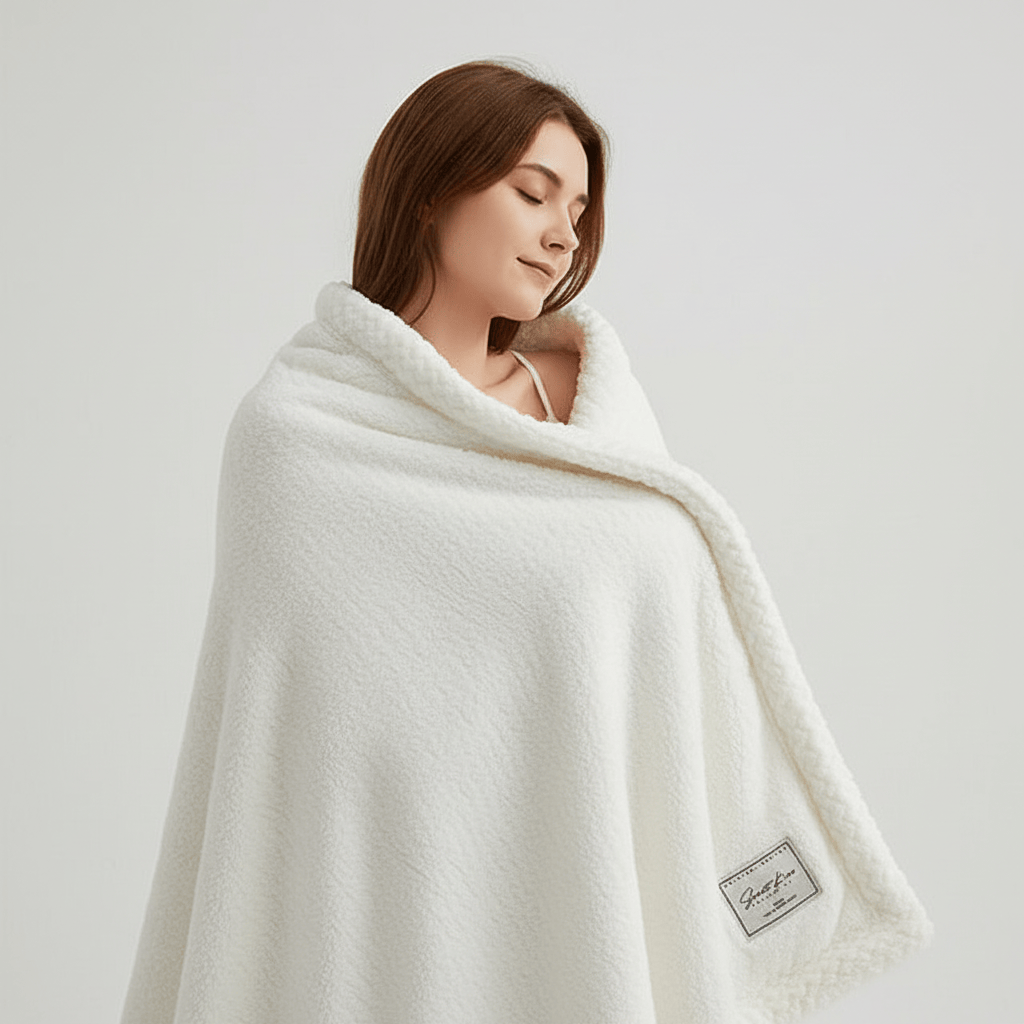 Pavoco Decken & Überwürfe Beige / 100x150cm Kuschelige Fleece Decke für Unisex leicht vielseitig einsetzbar Winter