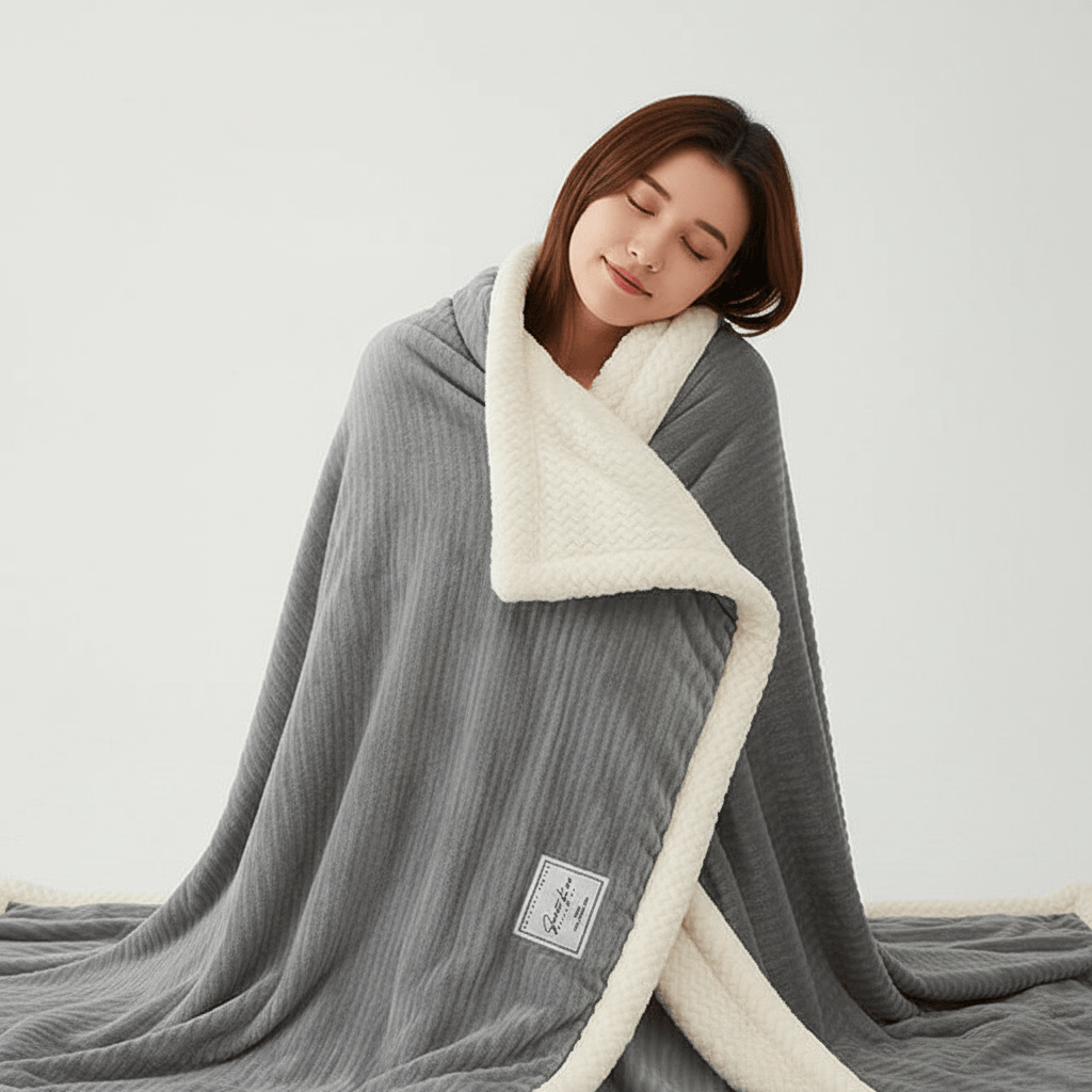 Pavoco Decken & Überwürfe Gestreiftes Grau / 100x150cm Kuschelige Fleece Decke für Unisex leicht vielseitig einsetzbar Winter