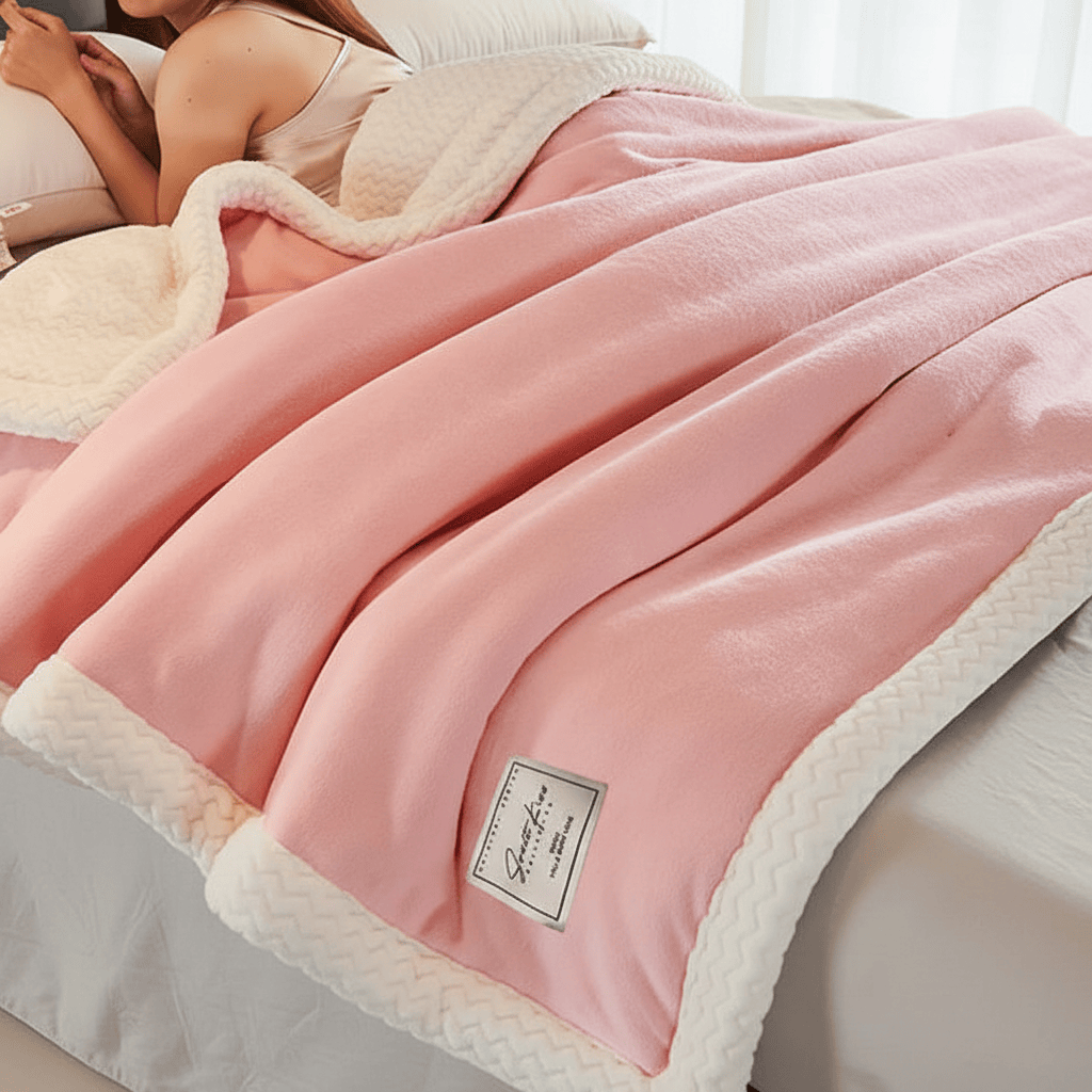 Pavoco Decken & Überwürfe Rosa / 100x150cm Kuschelige Fleece Decke für Unisex leicht vielseitig einsetzbar Winter