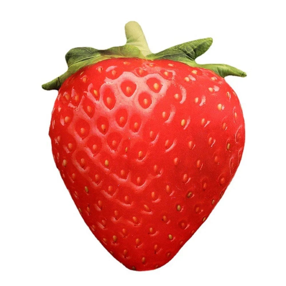 Pavoco Dekorative Kissen Erdbeer Weiches Plüschkissen für Kinder und Erwachsene fruchtig dekorativ