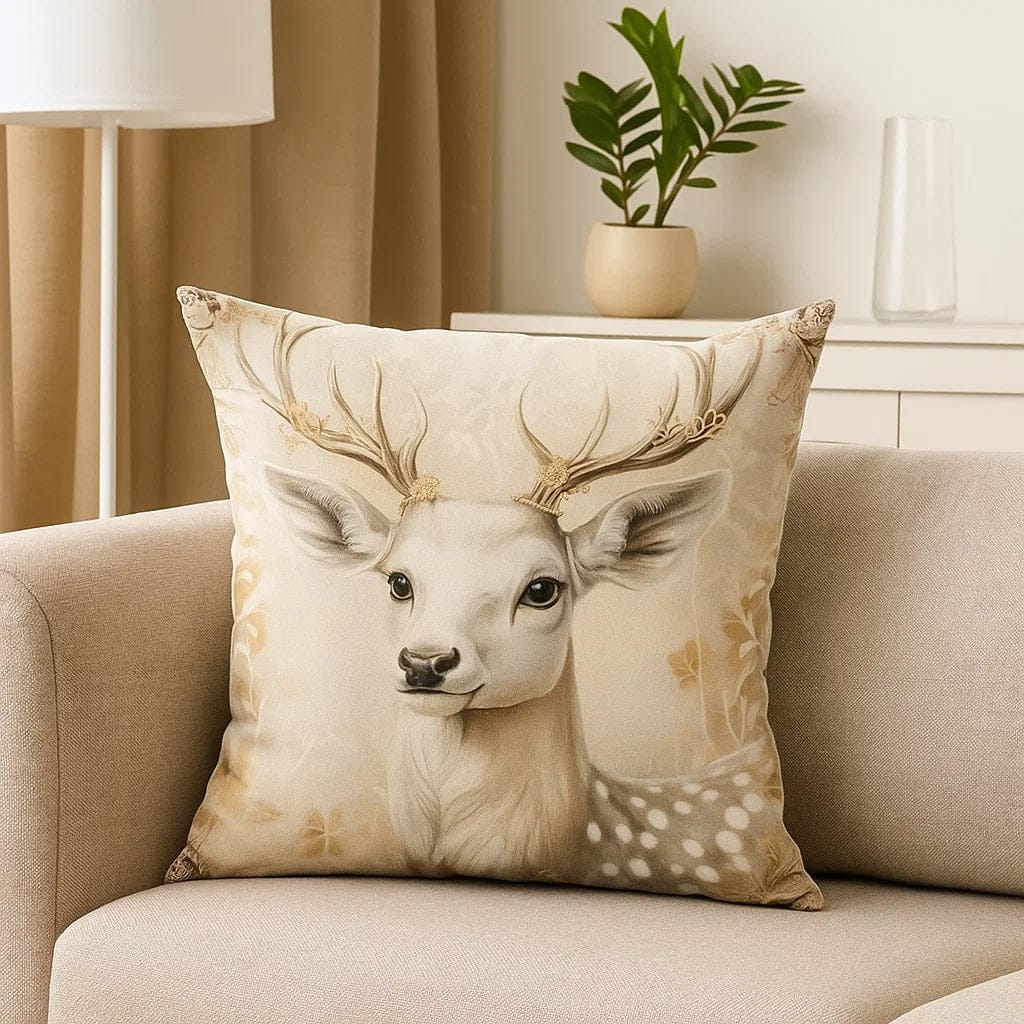 Pavoco Dekorative Kissen & Polster Reh / 45x45cm/17.7x17.7in Elegante Weihnachtskissenbezüge gemütlich dekorativ saisonal