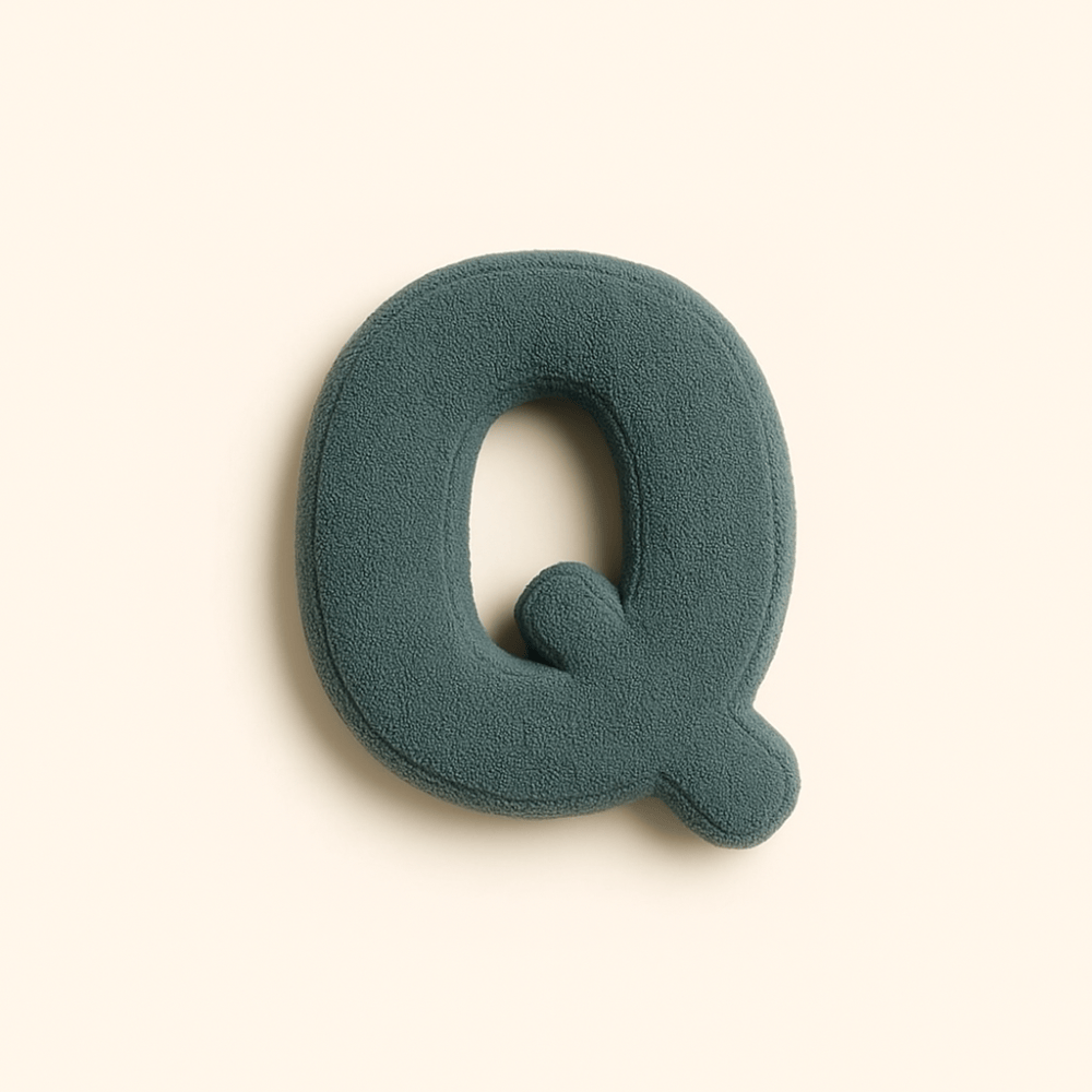 Pavoco Dekorative Kissen Q Buchstabe Kissen für Kinder weich aus Baumwolle personalisierbar bunt