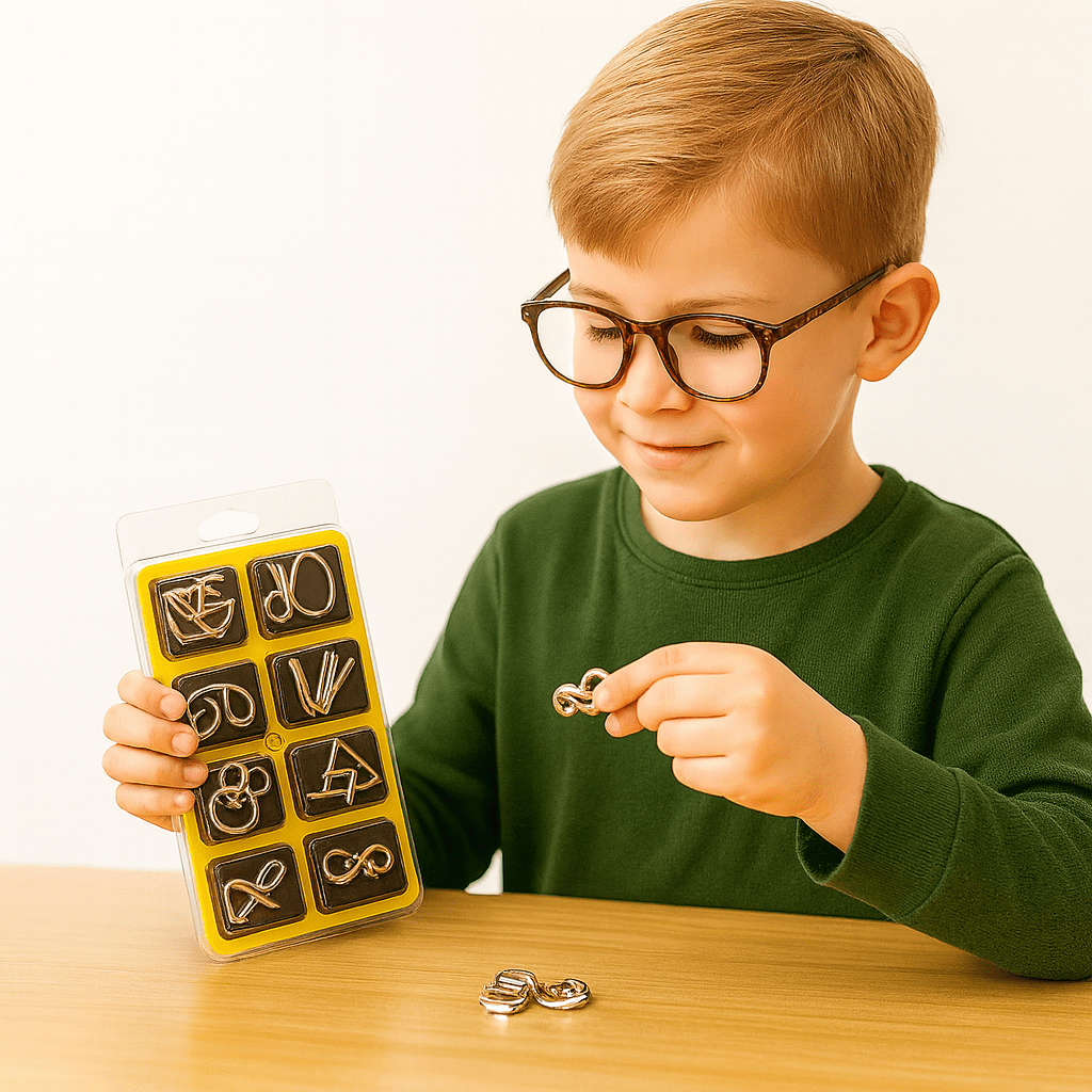 Pavoco Denksportaufgaben Gelb Herausforderndes Metallpuzzlespiel für Unisex kreativ logisch unterhaltsam 36 Teile