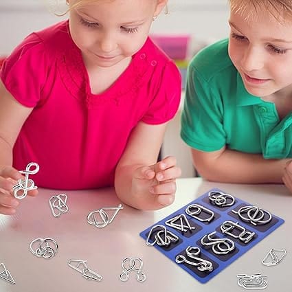 Pavoco Denksportaufgaben Herausforderndes Metallpuzzlespiel für Unisex kreativ logisch unterhaltsam 36 Teile