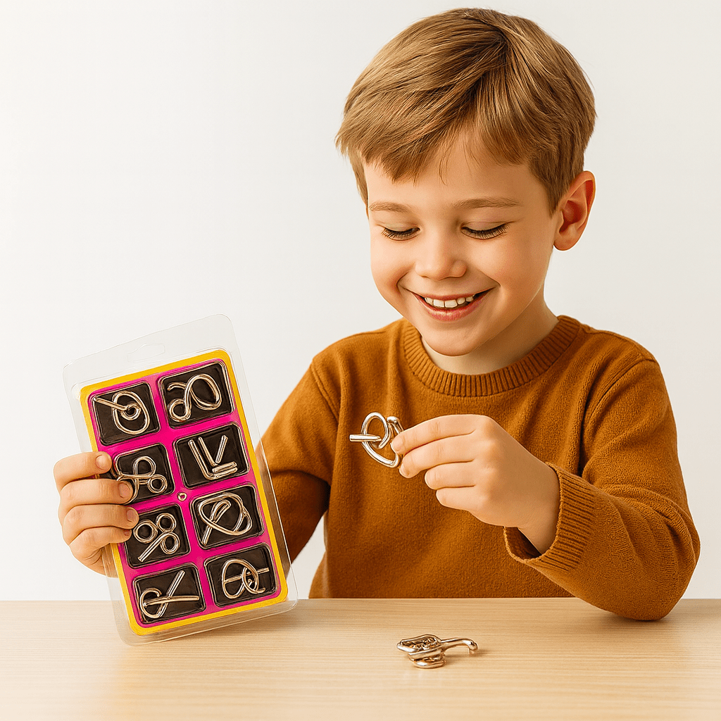 Pavoco Denksportaufgaben Rosa Herausforderndes Metallpuzzlespiel für Unisex kreativ logisch unterhaltsam 36 Teile