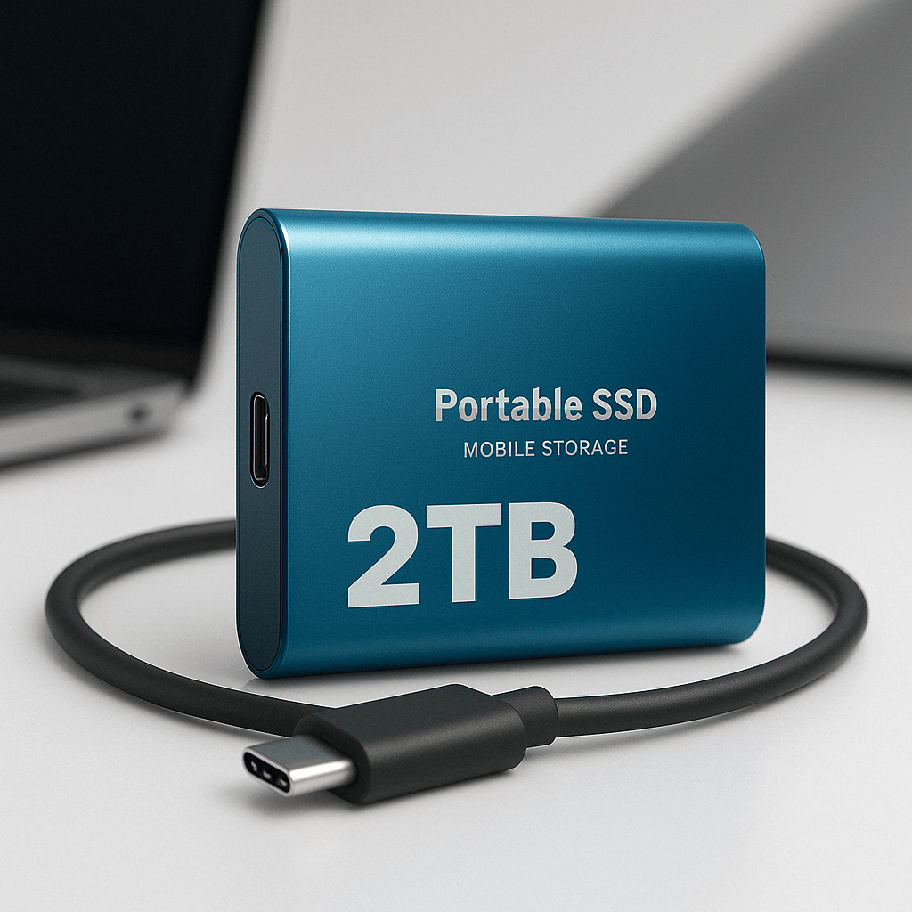 Pavoco Externe SSDs Blau / 2TB Schnelle Externe SSD Festplatte 2 TB kompakt stoßfest tragbar