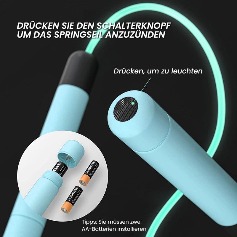 Pavoco Fitnessgeräte Leuchtendes Springseil für Unisex flexibel verstellbar Fitness langlebig aerobik