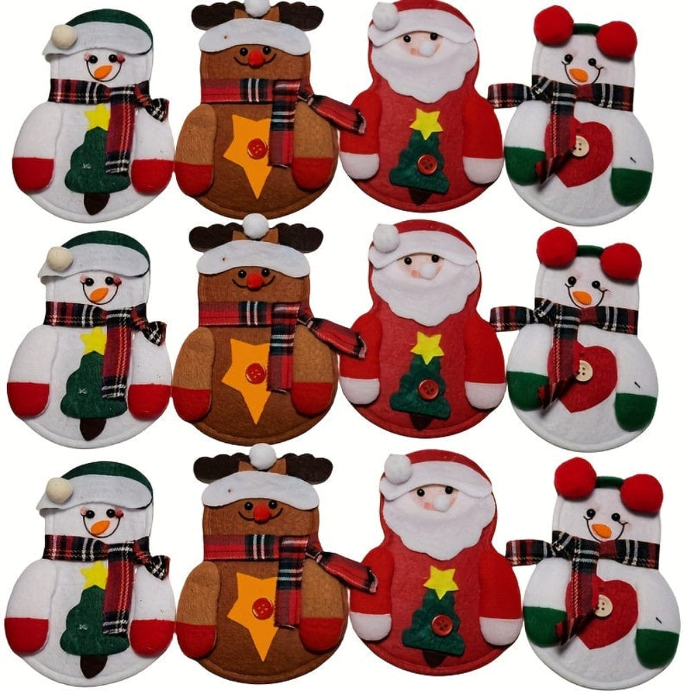 Pavoco Geschirr 12 Stück Festliche Tischdekoration für Unisex Weihnachten 4 8 12 Teile mit Weihnachtsdesigns