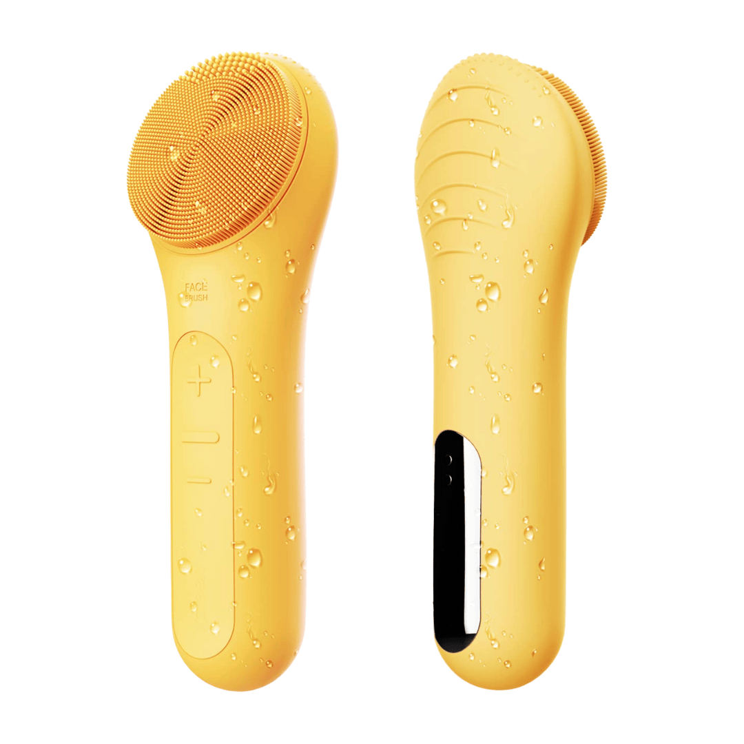 Pavoco Gesichtreinigungsbürsten Gelb Wasserdichte Elektrische Gesichtsreinigungsbürste für Damen sanft exfolierend aufladbar