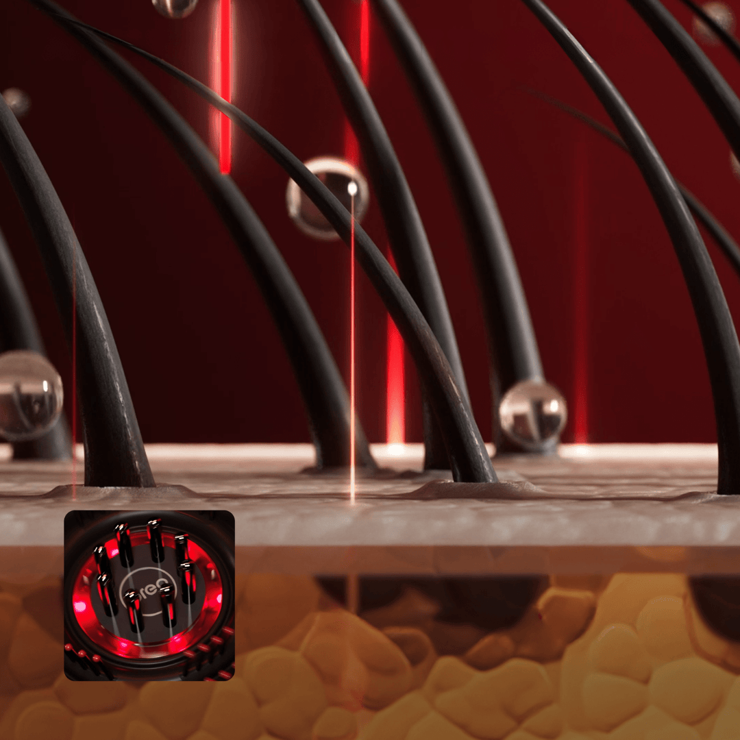 Pavoco Haarbürsten Default Effektive Kopfhaut Massagebürste für alle Haartypen mit Rotlichttherapie und ergonomischem Design