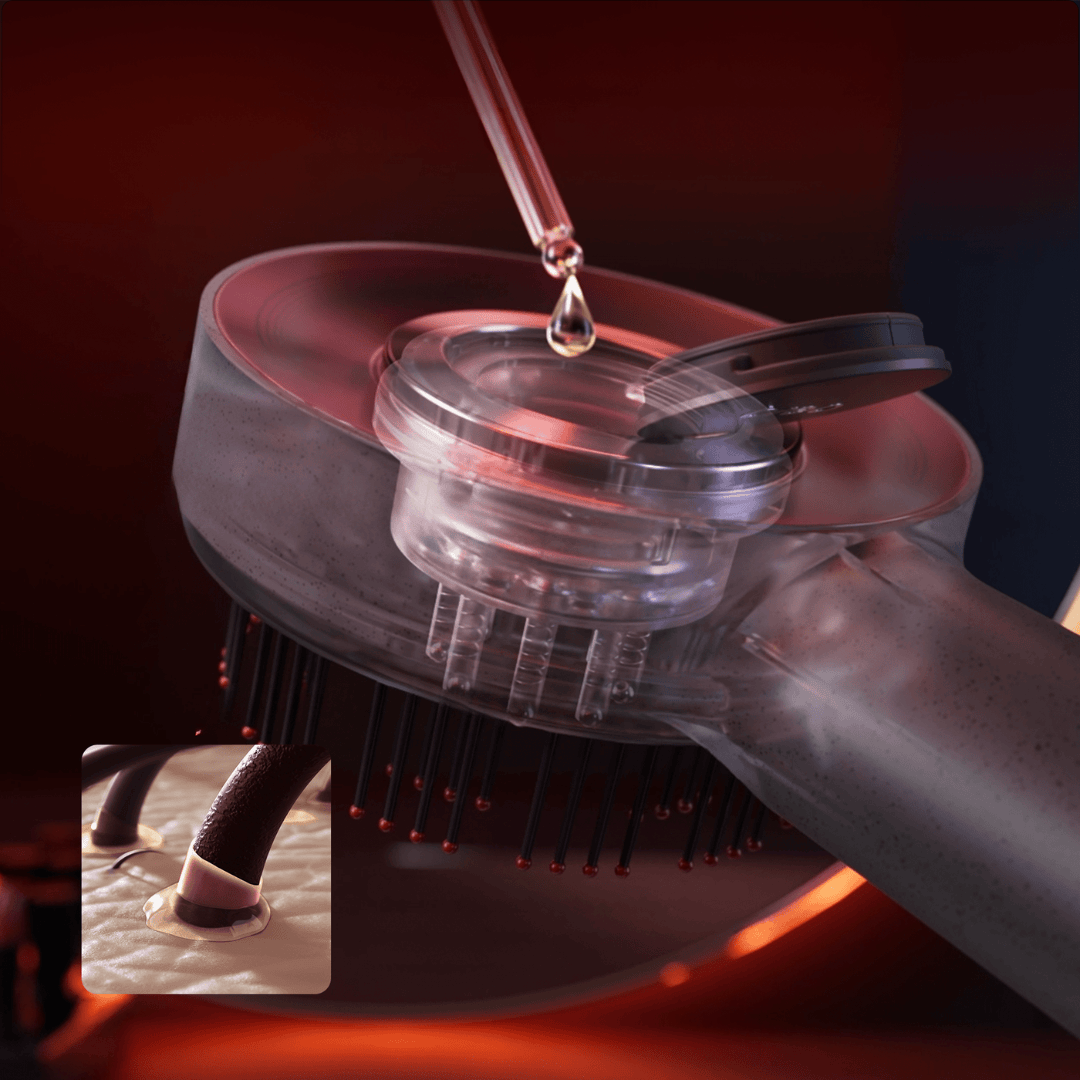 Pavoco Haarbürsten Default Effektive Kopfhaut Massagebürste für alle Haartypen mit Rotlichttherapie und ergonomischem Design