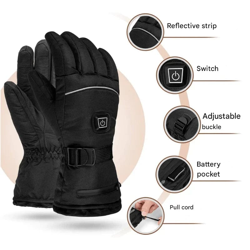 Pavoco Handschuhe & Fäustlinge Default Wasserdichte Beheizbare Handschuhe für Damen Herren Fleece Touchscreen Outdoor