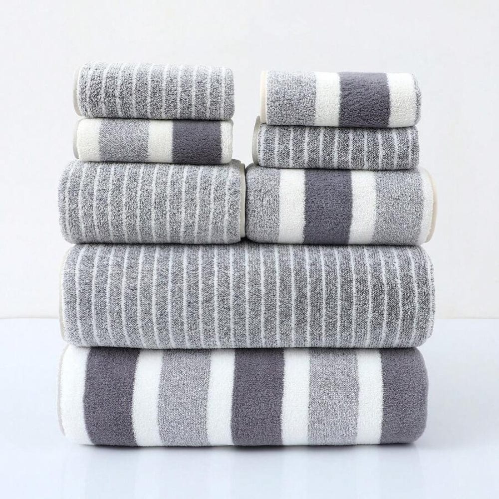 Pavoco Handtücher Weiches Badetuch-Set für Unisex 8-teilig schnelltrocknend aus Korallenfleece