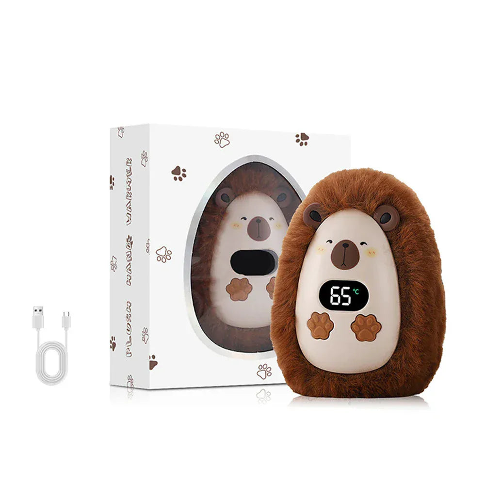 Pavoco Handwärmer Braun Kompakter elektrischer Handwärmer für Unisex mit 3 Heizstufen und LCD-Display