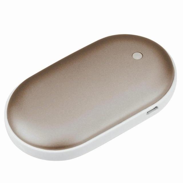 Pavoco Handwärmer Gold / 1 (Funktioniert für beide Hände) Kompakter Handwärmer für Unisex mit Powerbank Funktionalität
