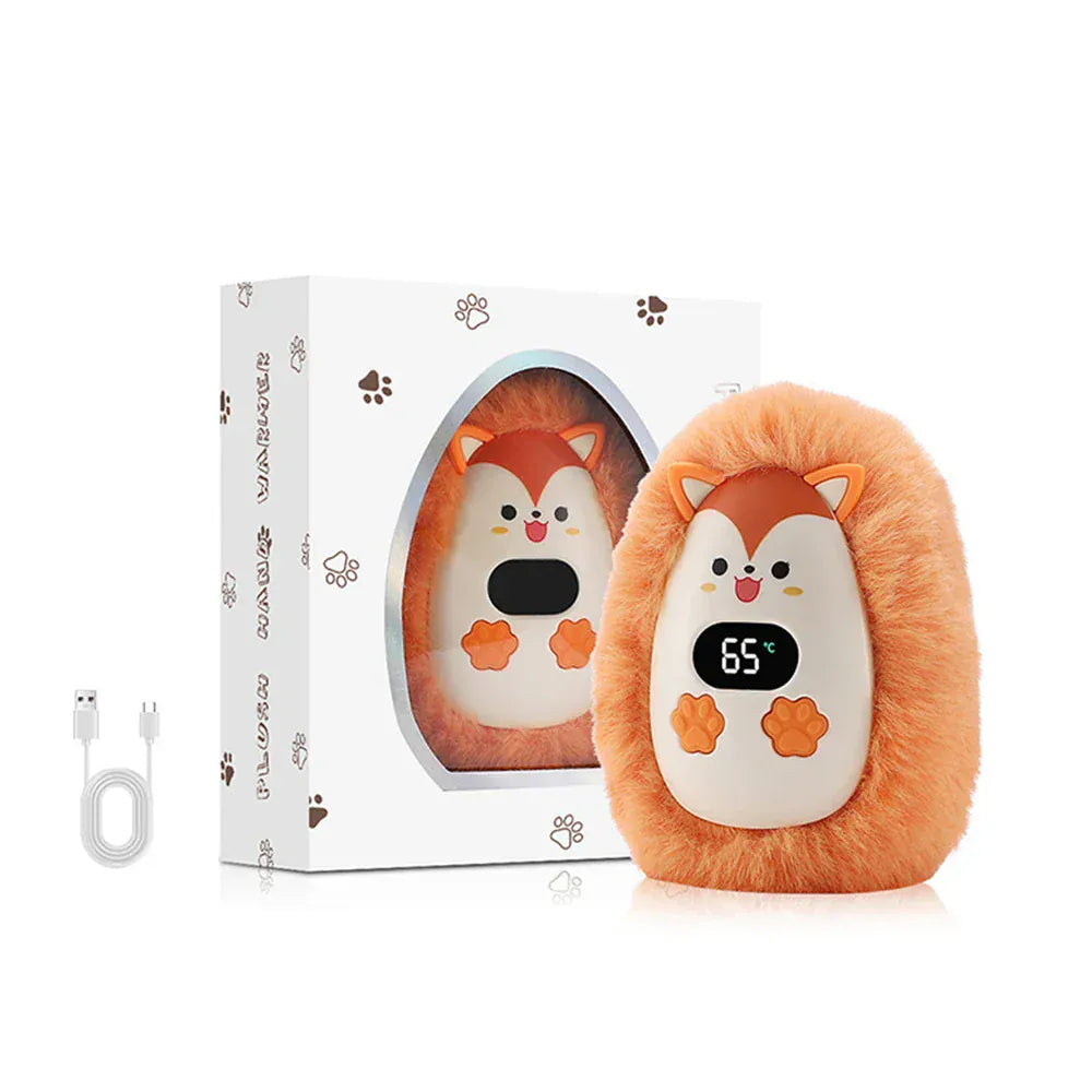 Pavoco Handwärmer Orange Kompakter elektrischer Handwärmer für Unisex mit 3 Heizstufen und LCD-Display