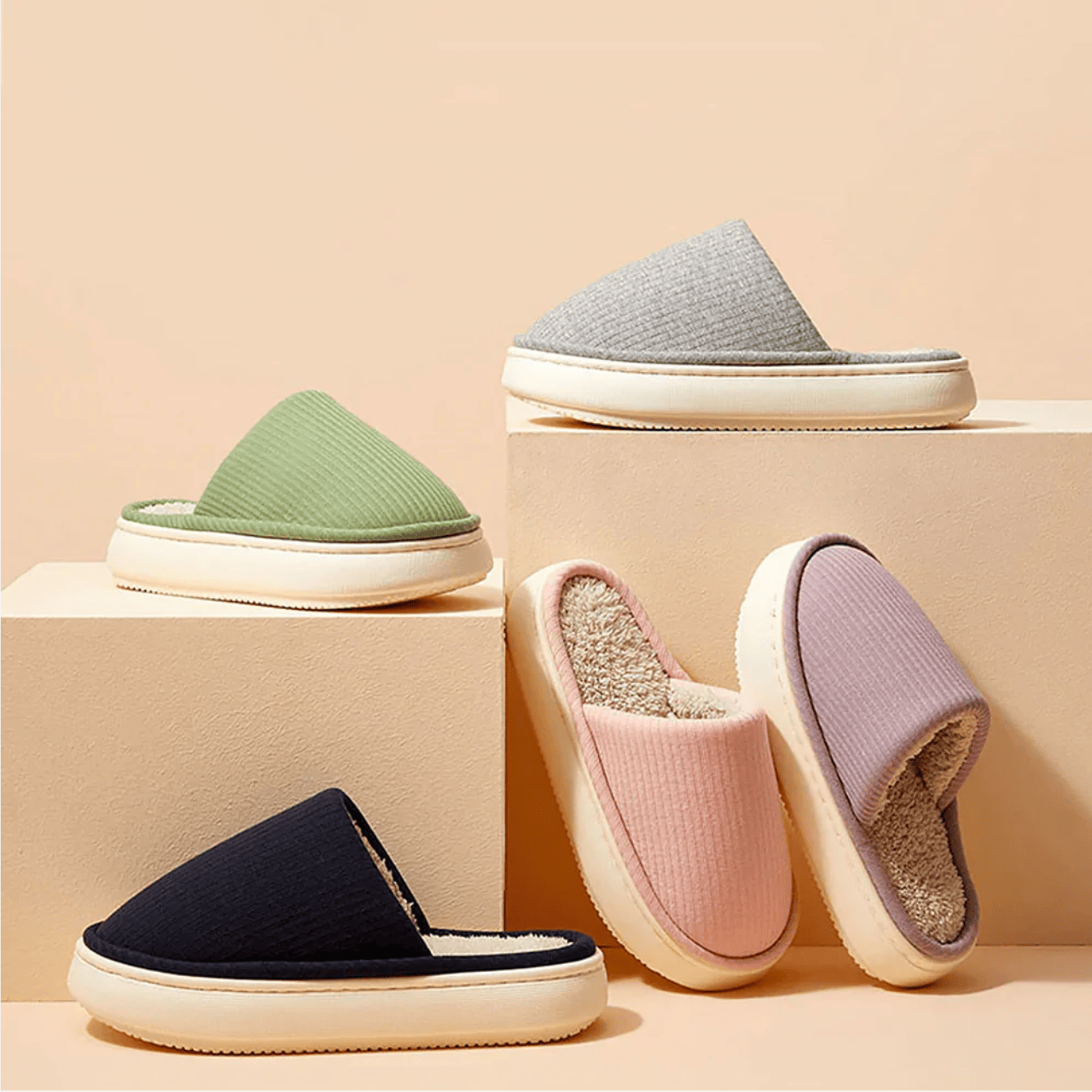 Pavoco Hausschuhe Bequeme Hausschuhe für Unisex warm rutschfest therapeutisch ideal für Zuhause